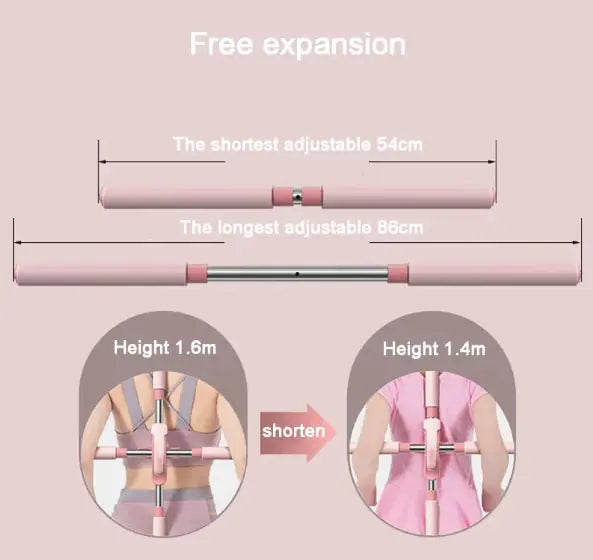 Adjustable Stainless Steel Yoga Posture Corrector Stick